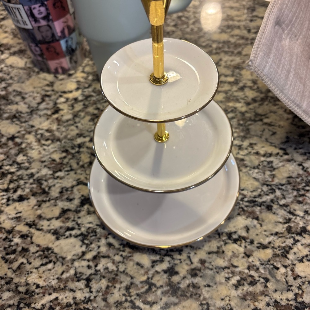 Kate Spade White and Gold Tiered Stand $100 for everything